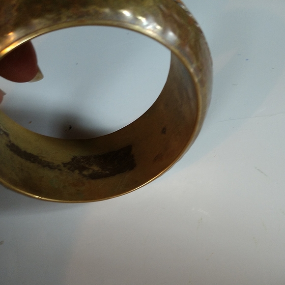 #5 AEx VINTAGE ARTISAN Hammered Brass Copper & Silver Inlay - Picture 8 of 9